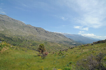 Gorges du mont Kédros et vallée à Krya Vrysi près de Spili en Crète