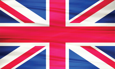 Illustration of United Kingdom Flag and Editable vector United Kingdom Country Flag - obrazy, fototapety, plakaty
