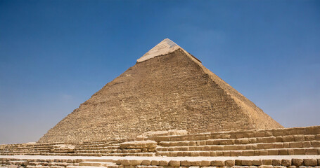 Fototapeta na wymiar Pyramid in the desert in sunny weather