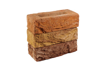Stack of bricks isolated on the white background