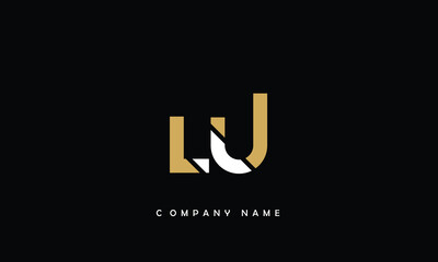 LU, UL, L, U Abstract Letters Logo monogram - obrazy, fototapety, plakaty