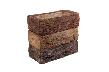Stack of bricks isolated on the white background