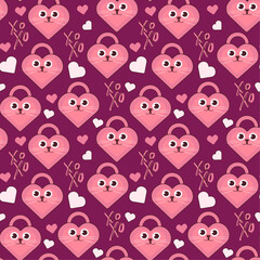 love padlock pattern with  hearts