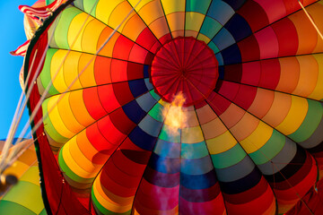 Flame shooting into the balloon to lift off