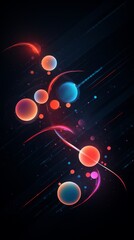 Vibrant Circles and Lines on a Dark Background