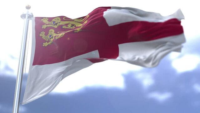 Sark flag waving against the sky. High quality 4k footage