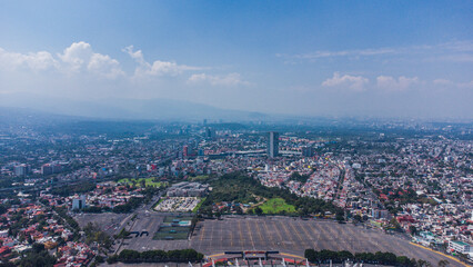 aerial view drone sight of mexico city in mexico