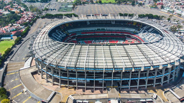 Aerial view of Azteca Stadium in Mexico City, Mexico. Photo made in Oct 21 2023