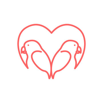 recommend clip art: line lovebird logo design vector image
