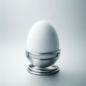 egg in aa cup on a white background
