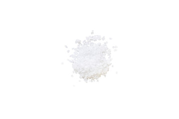 Heap of salt isolated on a transparent background without shadows from above, top view, png