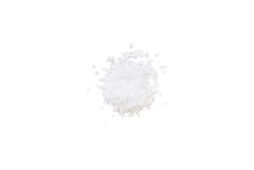 Heap of salt isolated on a transparent background without shadows from above, top view, png