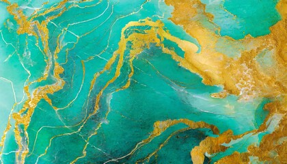 abstract marble textured background fluid art modern wallpaper marbe gold and turquoise surface ai