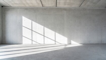 abstract empty modern concrete room with ceiling opening grid shadow and rough floor industrial interior background template