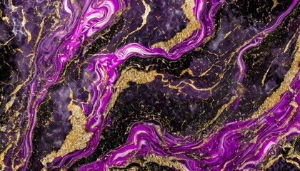 abstract luxury marble background modern digital painting gold black and purple colors 3d illustration