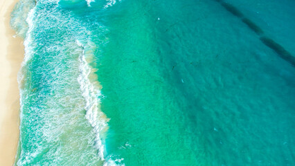 aerial view of waves from cancun beach mexico