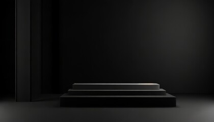 black white modern minimal background 3d render promotion mockup display niche showcase podium...