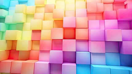 rainbow wooden blocks background