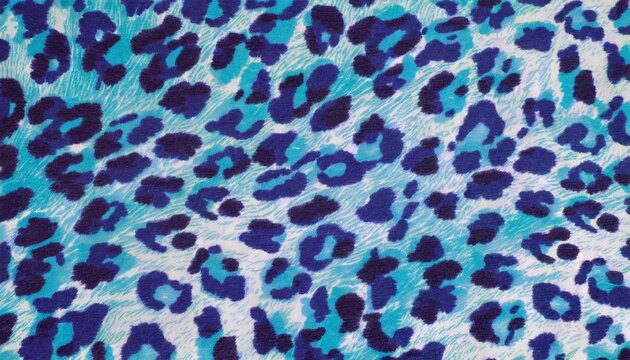 blue retro leopard animal print fur pattern fabric