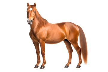 Majestic Brown Horse Isolated on White