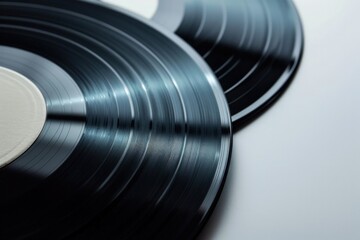 Vinyl records and white background, digital illustration, retro 80s and 90s concept. Generative AI