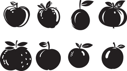 Fruit silhouette design illustration bundle