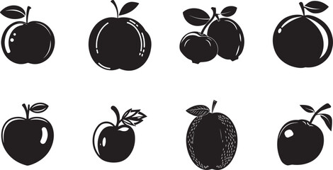 Fruit silhouette design illustration bundle