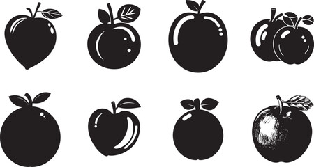 Fruit silhouette design illustration bundle