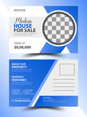 Corporate real estate postcard template design in vector,that is for sale