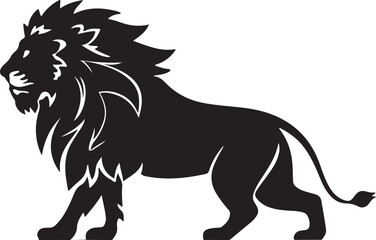 Black lion editable silhouette vector illustration design