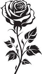 Rose Flower editable silhouette vector illustration design