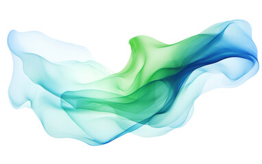 Ethereal blend of blue and green abstract blooming shape
