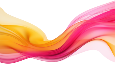 Ethereal blend of yellow and pink abstract blooming shape