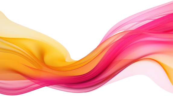 Ethereal blend of yellow and pink abstract blooming shape