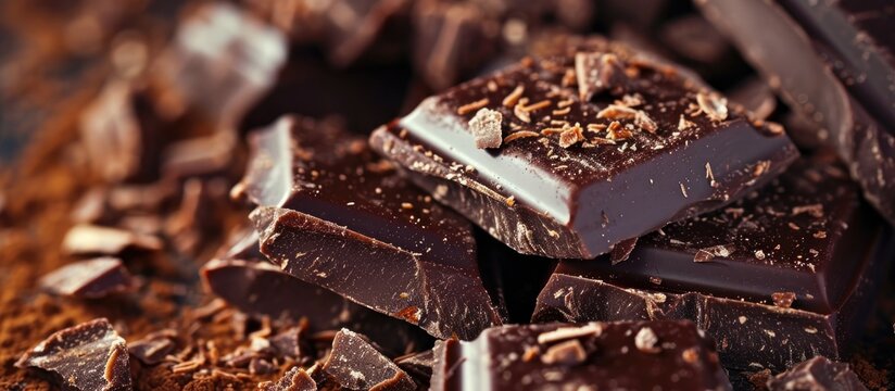 Full frame chocolate bar pieces