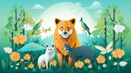 Obraz na płótnie Canvas Safari animals - illustration for the children
