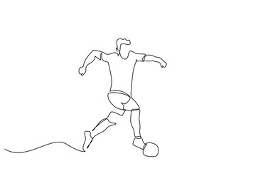 professional football player man ball football run sport lifestyle one line art design