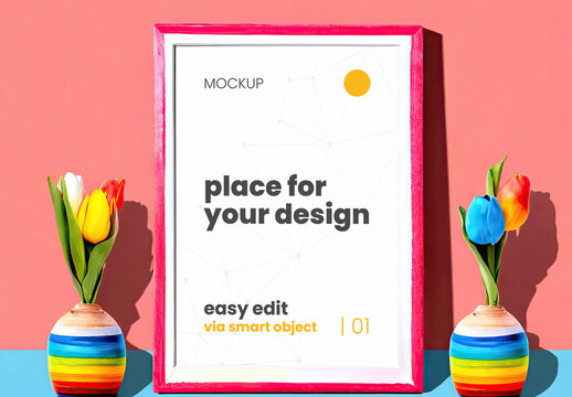 Handmade Creative Vertical Frame Mockup 19