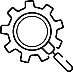 Outline setting icon, Tools, Cog, Gear Sign Isolated on white bac
