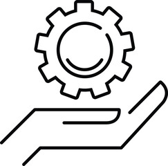 Outline setting icon, Tools, Cog, Gear Sign Isolated on white bac