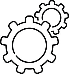 Outline setting icon, Tools, Cog, Gear Sign Isolated on white bac