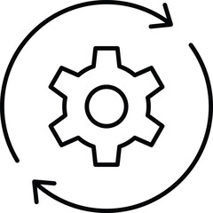 Outline setting icon, Tools, Cog, Gear Sign Isolated on white bac