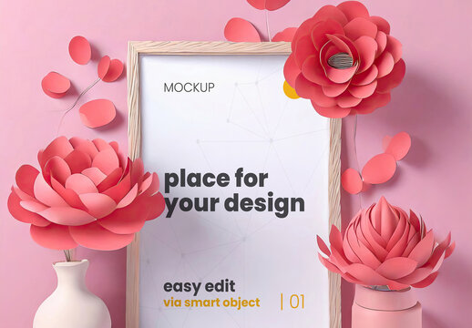 Handmade Creative Vertical Frame Mockup 21