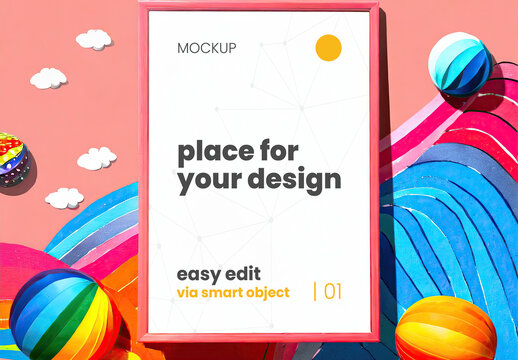 Handmade Creative Vertical Frame Mockup 23
