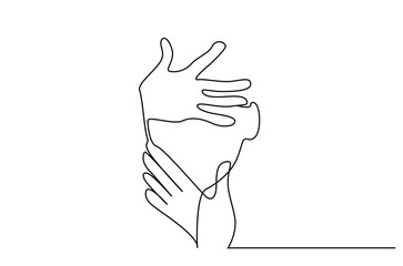 woman covers her face with her hand. beauty woman skin head profile