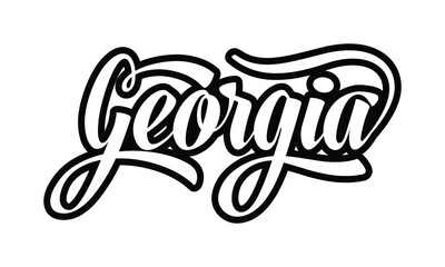 Georgia hand lettering design calligraphy vector, Georgia text vector trendy typography design