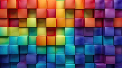 rainbow wooden blocks background