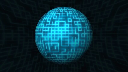 Fototapeta na wymiar Abstract digital sphere. Computer generated 3d render