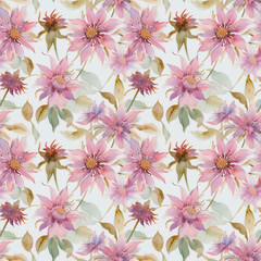 Obraz premium seamless watercolor floral abstract colorful wallpaper