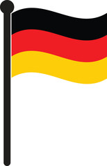 Waving Germany flag . National flag of Germany isolated on white background . Vector illustration